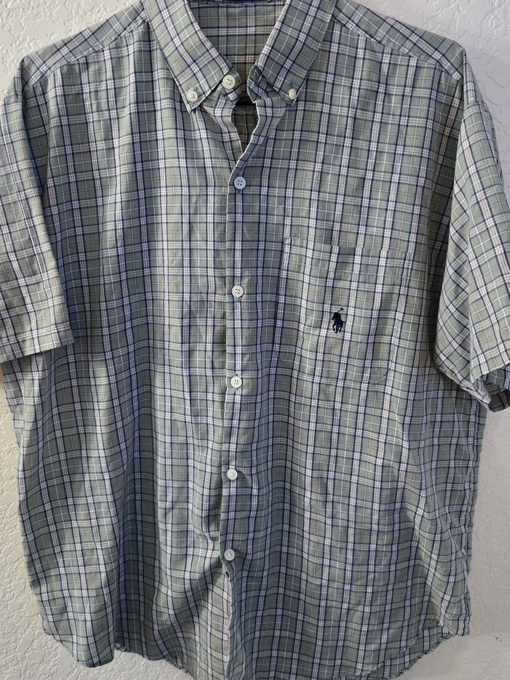 100% Cotton Polo by Ralph Lauren Short-Sleeve Plaid Button-Down Shirt
